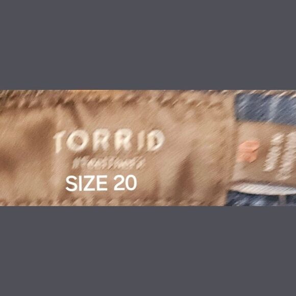 TORRID 5" blue denim light weight self tie Short Tall overall Shorts Size 20 - Picture 14 of 16